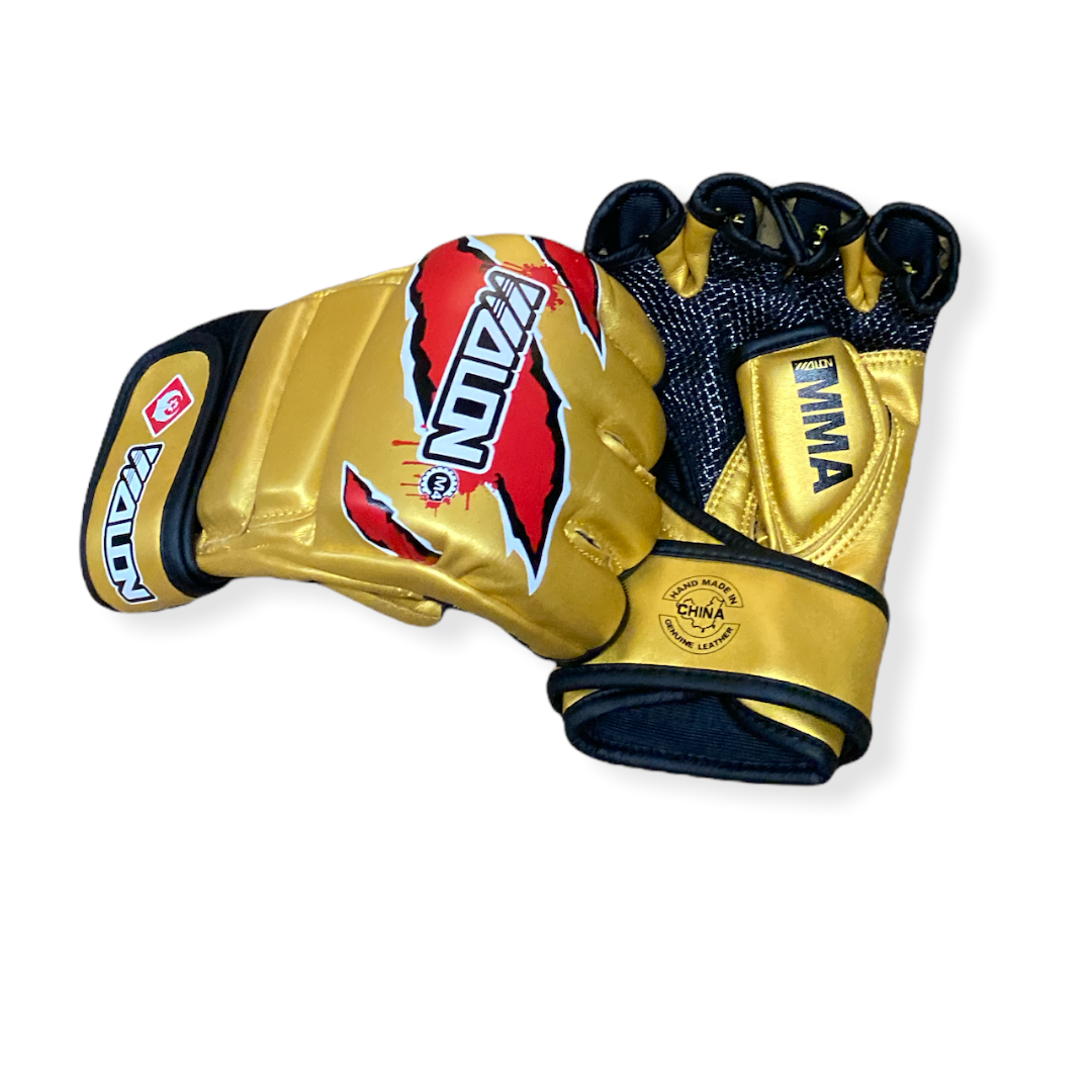 Guantes MMA WOLON universal series Cuero Natural - Imagen 4